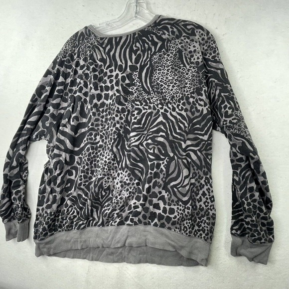 Torrid 1 Womens Plus Size 1X Grey & Black Animal Print Pullover Sweater - Picture 7 of 13